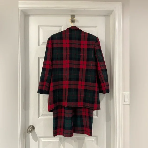 Vintage Mario Serrani Plaid Women's Jacket and Dress Set- 100% wool - Picture 2 of 5